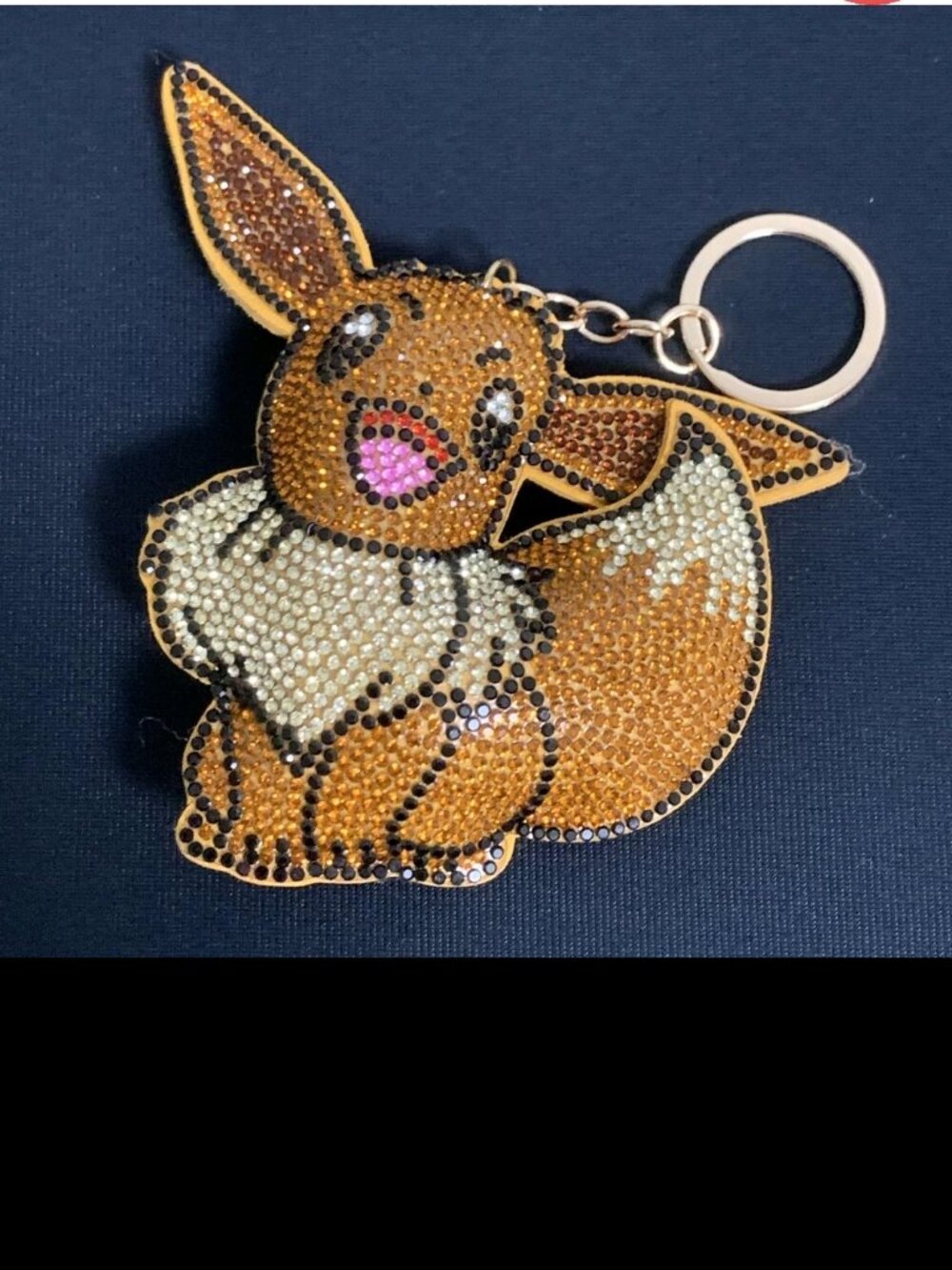 Eevee Pokemon Rhinestone Plush 3D Doll Bag Charm Keychain Japan Exclusive Promo